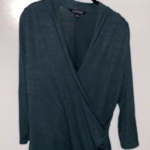 Henri Surplice Wrap Ruched Knit too